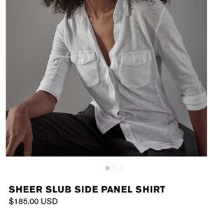 James Perse White Button Down Shirt - cotton